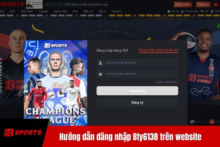 Hướng dẫn đăng nhập BTY6138 trên website